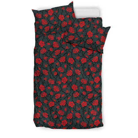 Image of Red Roses Bedding bedding Bedding Set - Black - Red Roses US Twin 