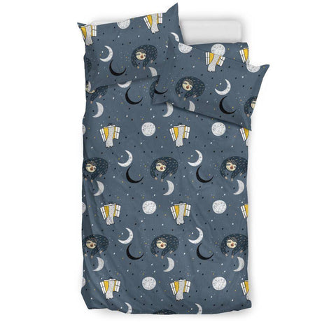 Image of Sleeping Sloth bedding Bedding Set - Black - Sleeping Sloth US Twin