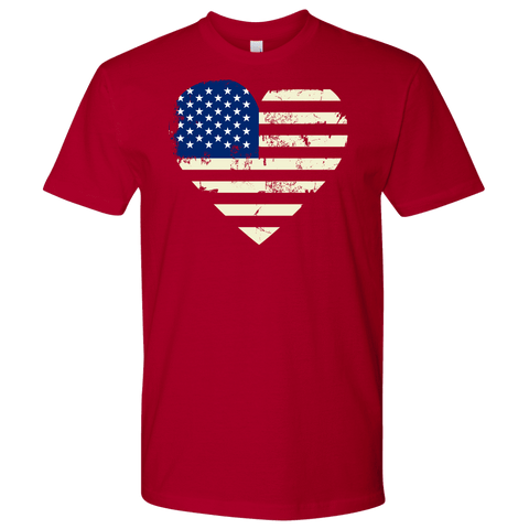 Image of Love America Men's Shirts Red T-shirt Next Level Mens Shirt Red S