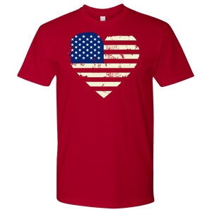 Love America Men's Shirts Red T-shirt Next Level Mens Shirt Red S