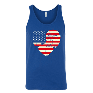 Love America Men's Shirts Blue T-shirt Canvas Unisex Tank Royal S