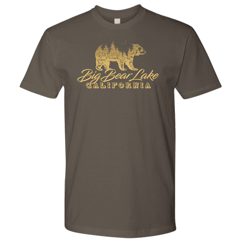 Image of Big Bear Lake California V.2, Mens, Gold T-shirt Next Level Mens Shirt Warm Grey S