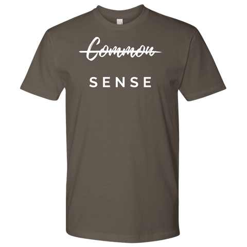 Image of "Common Sense" The Not So Common Sense, Mens Shirt T-shirt Next Level Mens Shirt Warm Grey S