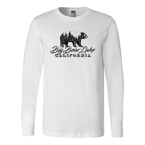 Image of Big Bear Lake California V.2, Hoodies and Long Sleeve T-shirt Canvas Long Sleeve Shirt White S