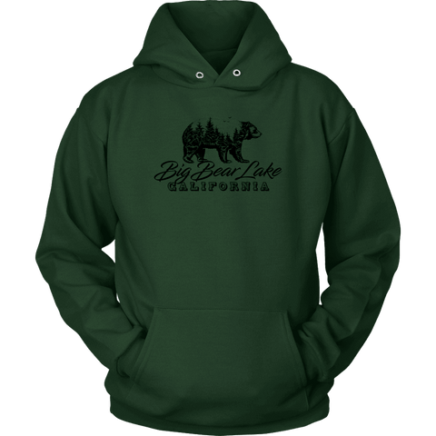 Image of Big Bear Lake California V.2, Hoodies and Long Sleeve T-shirt Unisex Hoodie Dark Green S