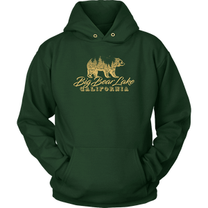 Big Bear Lake California V.2, Gold, Hoodies Long Sleeve T-shirt Unisex Hoodie Dark Green S