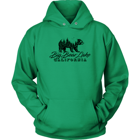 Image of Big Bear Lake California V.2, Hoodies and Long Sleeve T-shirt Unisex Hoodie Kelly Green S