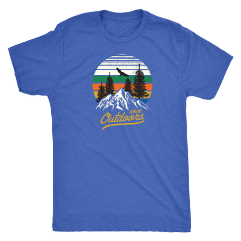 Image of Great Outdoors Shirts | Mens T-shirt Next Level Mens Triblend Vintage Royal S