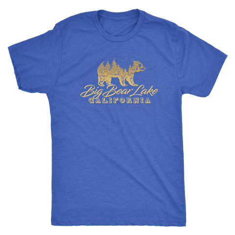 Image of Big Bear Lake California V.2, Mens, Gold T-shirt Next Level Mens Triblend Vintage Royal S