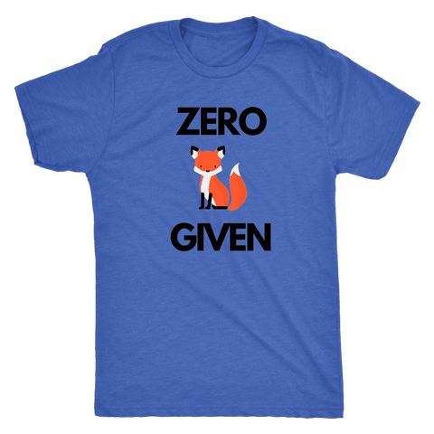 Image of Zero Fox Given T-shirt Next Level Mens Triblend Vintage Royal S
