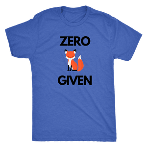 Zero Fox Given T-shirt Next Level Mens Triblend Vintage Royal S
