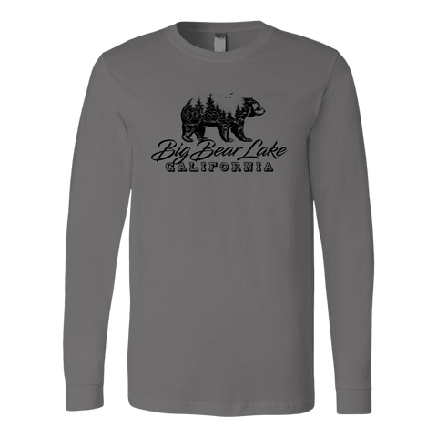 Image of Big Bear Lake California V.2, Hoodies and Long Sleeve T-shirt Canvas Long Sleeve Shirt Asphalt S