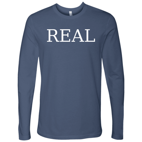 Image of Real T-shirt Next Level Mens Long Sleeve Indigo S