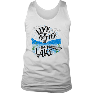 Life is Better At The Lake Men's Shirts T-shirt District Mens Tank White S