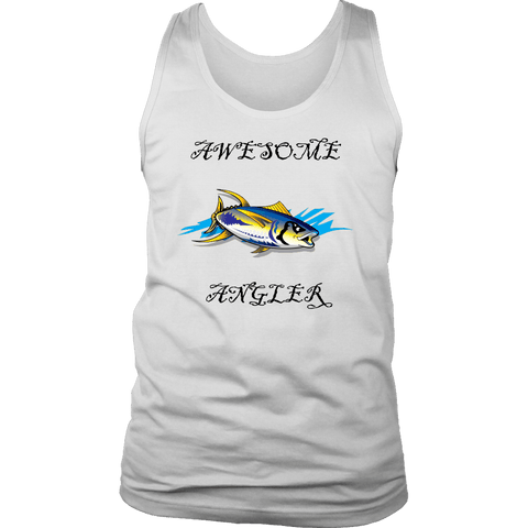 Image of You're An Awesome Angler | V.3 Pirate T-shirt District Mens Tank White S