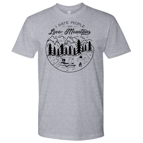 Image of Love The Mountains Mens T-shirt Next Level Mens Shirt Heather Grey S