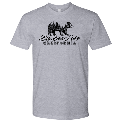 Image of Big Bear Lake California V.2, Mens, Black T-shirt Next Level Mens Shirt Heather Grey S