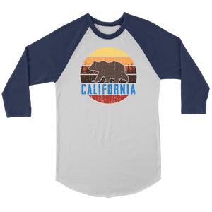 Big Bear Lake California V.1, Raglan T-shirt Canvas Unisex 3/4 Raglan White/Navy S
