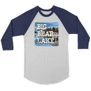 Big Bear Lake V.1 Raglan T-shirt Canvas Unisex 3/4 Raglan White/Navy S