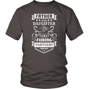 Father and Daughter Fishing Partners T-shirt District Unisex Shirt Heather Brown S