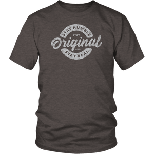 Stay Real, Stay Original Mens Shirts T-shirt District Unisex Shirt Heather Brown S