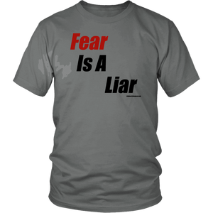 Fear is a Liar, Bold T-shirt District Unisex Shirt Grey S