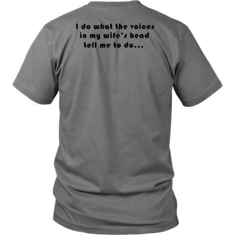 Image of Voices in Her Head | Black Print T-shirt District Unisex Shirt Grey S
