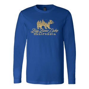 Big Bear Lake California V.2, Gold, Hoodies Long Sleeve T-shirt Canvas Long Sleeve Shirt Royal S