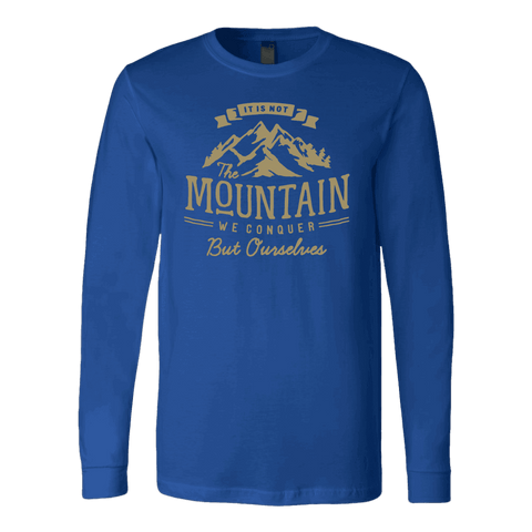 Image of We Conquer Ourselves, Long Sleeve and Hoodies T-shirt Canvas Long Sleeve Shirt Royal S