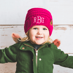 Comfy Kids Monogram Beanies Monogrammed Personalized Products Rose Fancy 