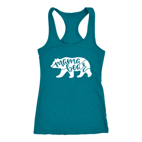 Image of Mama Bear Shirts T-shirt Next Level Racerback Tank Turquoise XS