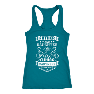 Father and Daughter Fishing Partners T-shirt Next Level Racerback Tank Turquoise XS
