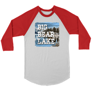 Big Bear Lake V.1 Raglan T-shirt Canvas Unisex 3/4 Raglan White/Red S