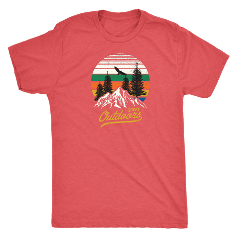 Image of Great Outdoors Shirts | Mens T-shirt Next Level Mens Triblend Vintage Red S