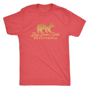 Big Bear Lake California V.2, Mens, Gold T-shirt Next Level Mens Triblend Vintage Red S