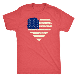 Love America Men's Shirts Red T-shirt Next Level Mens Triblend Vintage Red S