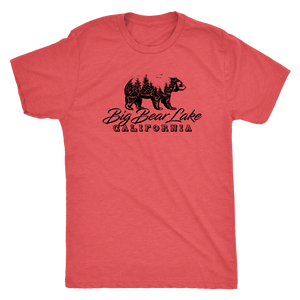 Big Bear Lake California V.2, Mens, Black T-shirt Next Level Mens Triblend Vintage Red S