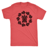 Fun Circle of Life Tribal Turtle Shirt, Black Print T-shirt Next Level Mens Triblend Vintage Red S