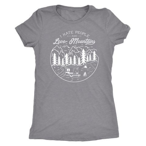 Image of Hate Peeps, Love Mountains T-shirt Next Level Womens Triblend Heather Grey S