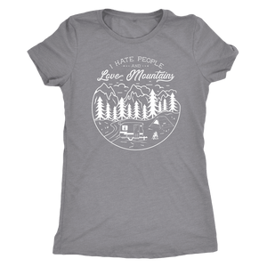 Hate Peeps, Love Mountains T-shirt Next Level Womens Triblend Heather Grey S