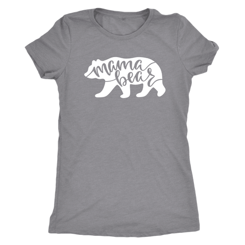Image of Mama Bear Shirts T-shirt Next Level Womens Triblend Heather Grey S