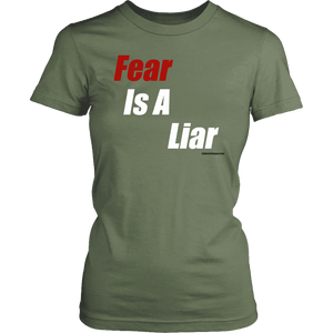 Fear Is A Liar, Bold White T-shirt District Womens Shirt Fresh Fatigue XS