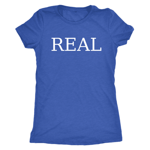 Image of Real T-shirt Next Level Womens Triblend Vintage Royal S