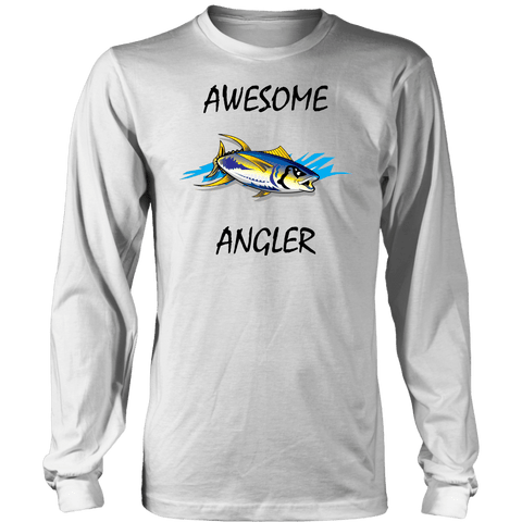 Image of You're An Awesome Angler | V.1 Mistral T-shirt District Long Sleeve Shirt White S