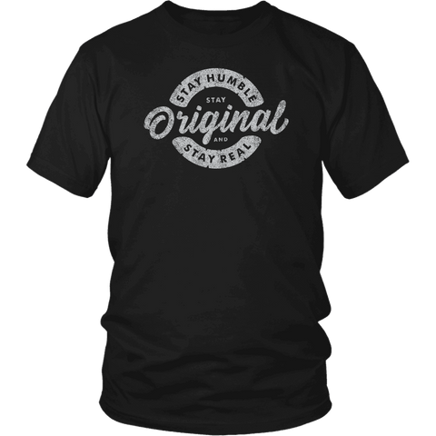 Image of Stay Real, Stay Original Mens Shirts T-shirt District Unisex Shirt Black S
