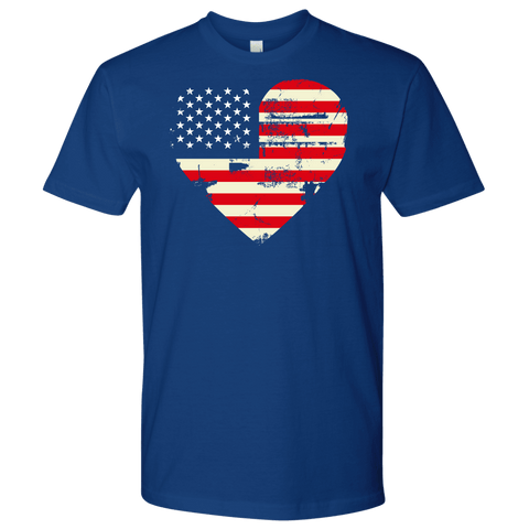 Image of Love America Men's Shirts Blue T-shirt Next Level Mens Shirt Royal Blue S