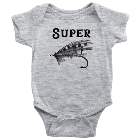 Image of Super Fly T-shirt Baby Bodysuit Heather Grey NB