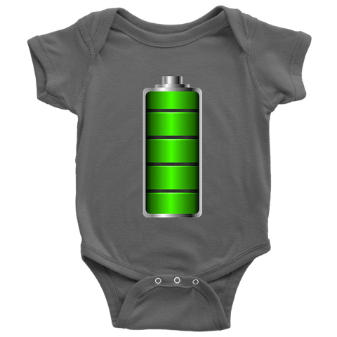 Image of Fully Charged Onsies T-shirt Baby Bodysuit Asphalt NB