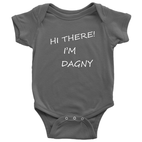 Image of Hello There Dagny Onseis T-shirt Baby Bodysuit Asphalt NB