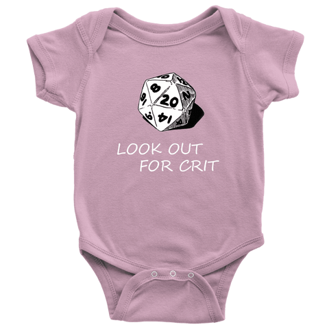 Image of Look Out For Crit Onesies T-shirt Baby Bodysuit Pink NB